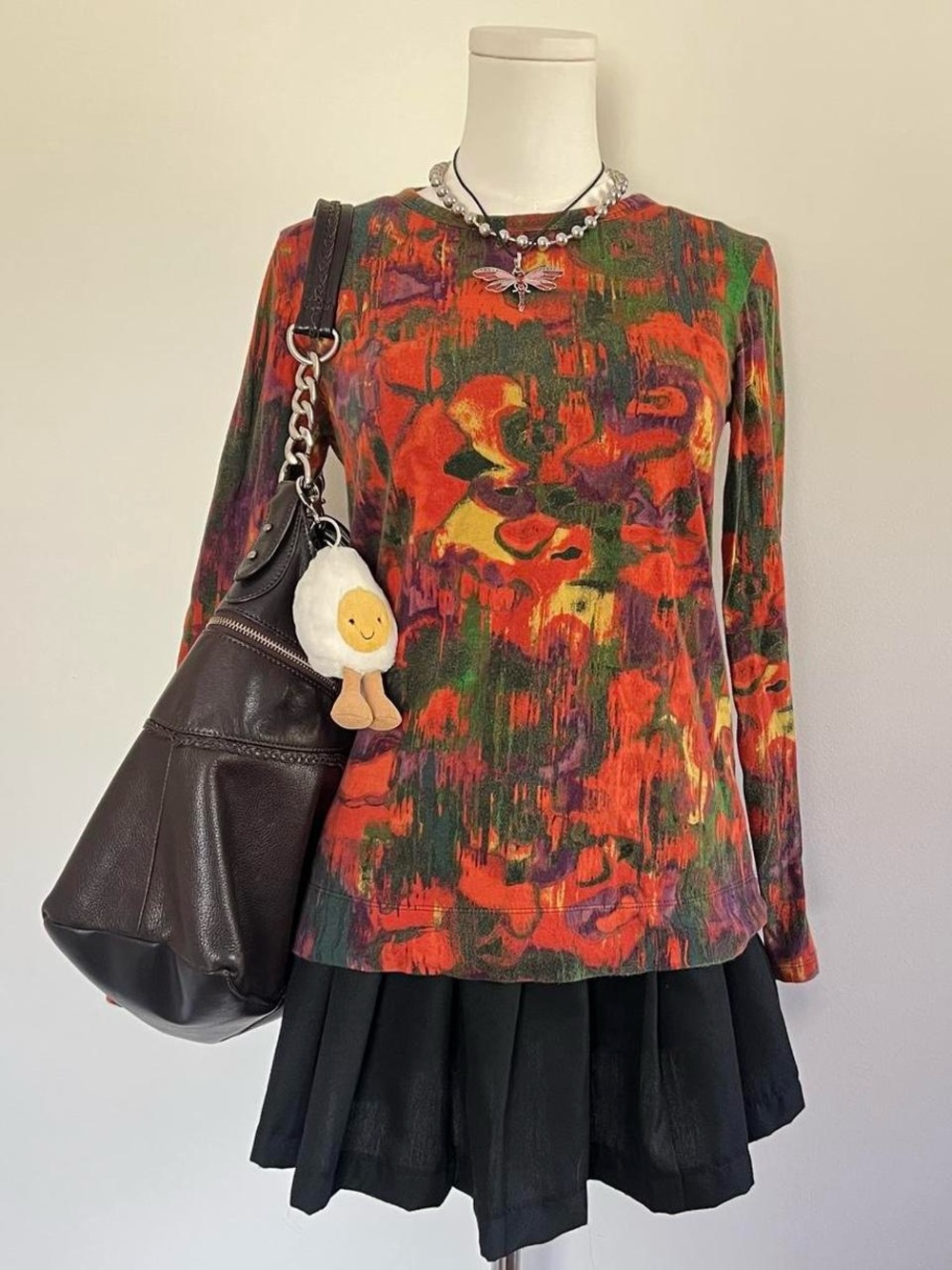 Simply Vera Wang  Multicolor Abstract Long-Sleeve Top